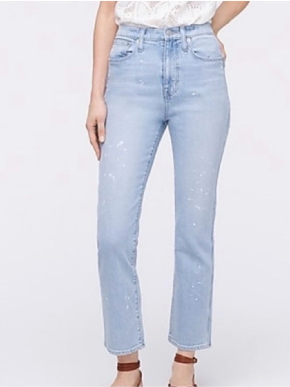 J Crew 9" Vintage Straight Jean with Paint Splatter Size 29